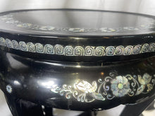 Load image into Gallery viewer, Vintage Pair Of Wood Chinese Tabourets With Mother Of Pearl Rosette Inlay Table