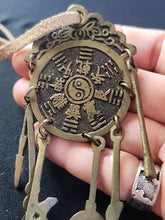 Load image into Gallery viewer, Antique OLD CHINESE BRASS METAL OPIUM CHATELAINE w/ 6 TOOLS