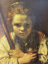 Load image into Gallery viewer, Reproduction Of Rembrandt, A Girl With A Broom, Antique Wood Frame 34.5” X 31“