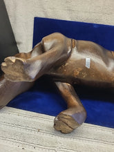 Load image into Gallery viewer, Vintage African Ebony Wooden Rhino Statue Rhinoceros Wooden -Carved Art Figure