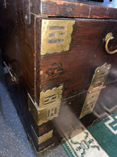 Load image into Gallery viewer, Antique Solid Wood Japanese Chest, Trunk With Really Unique Hardware And Lock
