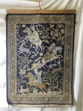 Load image into Gallery viewer, Vintage Handmade Beautiful Perssipn Silk Rug/tapestry 41“ X 29“