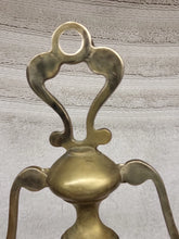Load image into Gallery viewer, Pair of mid century brass wall appliques - double lights