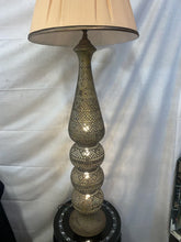 Load image into Gallery viewer, Antique Pierced Brass Floor Lamp Moroccan, Moorish, Syrian 49” Tall