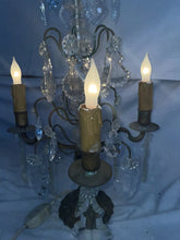 Load image into Gallery viewer, Late 18th/ Early 19th Century Brass and Crystal Candelabra Lamp