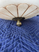 Load image into Gallery viewer, Vintage Large Bronze & Alabaster pendant Chandelier