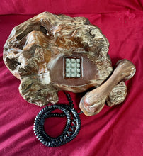 Load image into Gallery viewer, Vintage MCM Sculpted Redwood BURL TELEPHONE 18”x13”x6” (**Untested**)