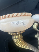 Load image into Gallery viewer, Vintage Large Bronze & Alabaster pendant Chandelier