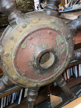 Load image into Gallery viewer, ANTIQUE HUGE 54 INCH SAILING SHIPS MARINE NAVIGATION STEERING WHEEL