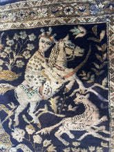Load image into Gallery viewer, Vintage Handmade Beautiful Perssipn Silk Rug/tapestry 41“ X 29“