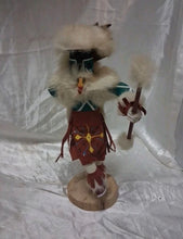 Load image into Gallery viewer, Vintage Native American Style Kachina Doll Wood Carved Fur Figure Signed
