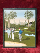 Load image into Gallery viewer, E9- Vintage H. Hargrove "Teeing Off" Art Framed Print On Canvas HAND SIGNED
