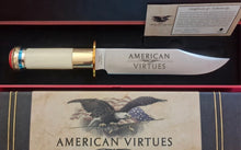 Load image into Gallery viewer, COURAGE - AMERICAN VIRTUES Bowie Knife Collection 12" w/ COA, Box, Limited Ed.
