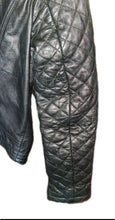 Load image into Gallery viewer, Red Leather ette Women's Black Leather Moto Biker Jacket Quilted Sleeves Size 10
