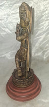 Load image into Gallery viewer, Vintage Indian Brass Krishna Flute Statue Hindu Deity Sculpture on Wood Base 12"
