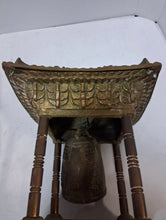 Load image into Gallery viewer, Vintage Oriental Solid Brass Gong Bell Prayer Pagoda Temple 10”
