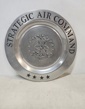 Load image into Gallery viewer, Strategic Air Command Silver Pewter Metal Tray Plate Plaque 11" Diameter
