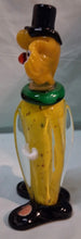 Load image into Gallery viewer, Vintage Murano Italy Art Glass Clown Figurine Yellow Top Hat 8” Label
