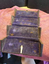 Load image into Gallery viewer, Antique, Victorian, Quad-Folding, Hardwood (Oak), Curiosity Box w/Purple Velvet
