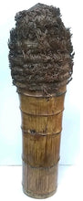 Load image into Gallery viewer, Large Hand Carved Bamboo Fisherman Sage Statue Rustic Folk Art
