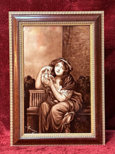 Load image into Gallery viewer, E6- Vintage Jean-Baptiste Greuze Porcelain Plaque Painting ‘Innocence’  21.5x15
