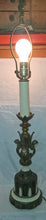 Load image into Gallery viewer, Vintage Art Deco Figural Cherub Table Lamp Cast Metal Marble Slag Glass 13.5"

