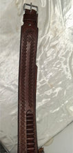 Load image into Gallery viewer, Tooled Leather Cartridge Ammo Belt Brown Western Hunting 25 Loops

