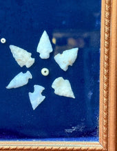 Load image into Gallery viewer, Native American Art Display Arrowheads &amp; Stones Framed w/ Glass Picture 26.5x33
