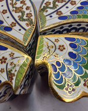 Load image into Gallery viewer, Vintag Japanese/Chinese Cloisonne Enamel Butterfly Puzzle Trinket Box 4 Segments
