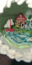 Load image into Gallery viewer, Vintage Sugar Egg Easter Diorama Panorama Egg Bunny Cottage Roses Handmade
