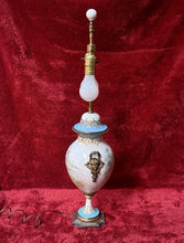 Load image into Gallery viewer, Signed F Peroche Hand Painted French Sevres Porcelain Urn Brass Lamp 28”
