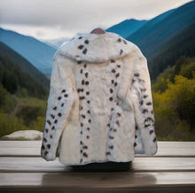 Load image into Gallery viewer, Vintage City Furs Of London Rabbit Fur Jacket Ivory/Brown Spotted Short Coat
