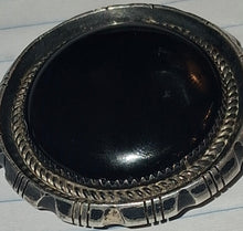 Load image into Gallery viewer, Vintage LTT Sterling Silver Black Onyx Bolo Tie Southwestern Western Leather

