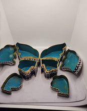 Load image into Gallery viewer, Vintag Japanese/Chinese Cloisonne Enamel Butterfly Puzzle Trinket Box 4 Segments
