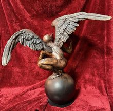 Load image into Gallery viewer, LARGE WINGED MALE FIGURAL SCULPTURE IN JORGE MARÍN STYLE BRONZE FINISH 31”
