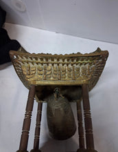 Load image into Gallery viewer, Vintage Oriental Solid Brass Gong Bell Prayer Pagoda Temple 10”

