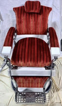 Load image into Gallery viewer, Antique 1920’s Koken White Porcelain Barber Chair Red Velvet, St. Louis

