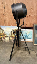 Load image into Gallery viewer, Vintage Industrial Searchlight Floor Lamp Tripod Spotlight Theater Light 72”
