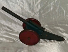 Load image into Gallery viewer, Vintage 1950’s WWII Toy Artillery Cannon Folding Pressed Steel Tin Howitzer

