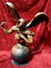 Load image into Gallery viewer, LARGE WINGED MALE FIGURAL SCULPTURE IN JORGE MARÍN STYLE BRONZE FINISH 31”
