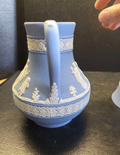 Load image into Gallery viewer, Wedgwood Jasperware 5" Etruscan Pitcher w/ 2 Trumpet Flared Cups set of 3
