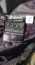 Load image into Gallery viewer, Red Leather ette Women's Black Leather Moto Biker Jacket Quilted Sleeves Size 10
