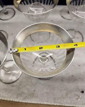 Load image into Gallery viewer, 6 TIFFIN-FRANCISCAN CRYSTAL 5" SILVER RIM ETCHED Cocktail GLASSES
