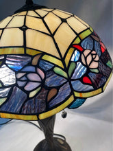 Load image into Gallery viewer, Unique Small Dale Tiffany Flower Motif Table Lamp 22”
