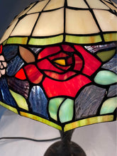 Load image into Gallery viewer, Unique Small Dale Tiffany Flower Motif Table Lamp 22”
