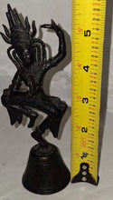 Load image into Gallery viewer, Vintage Cast Metal Hindu Dancing Deity Bell Statue 5" Hand Bell India Figurine D
