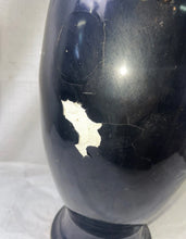 Load image into Gallery viewer, Vintage Mother of Pearl Abalone Inlayed Black Brass Vase Bird Floral Korea
