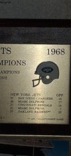Load image into Gallery viewer, 1968 New York Jets Super Bowl III Champions Wood Plaque Team Photo Joe Namath NF
