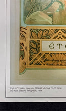 Load image into Gallery viewer, Alphonse Mucha Four Seasons Art Nouveau Lithograph Print Mucha Museum 1998 25x35
