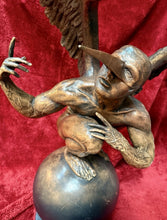 Load image into Gallery viewer, LARGE WINGED MALE FIGURAL SCULPTURE IN JORGE MARÍN STYLE BRONZE FINISH 31”
